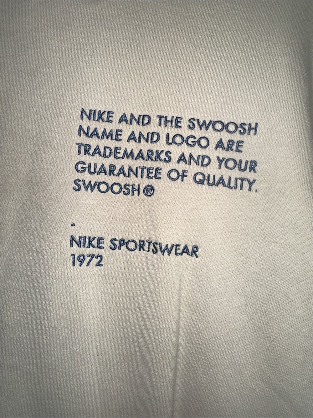 Nike White Crewneck Sweatshirt with Blue Chest Text - Picture 3 of 4